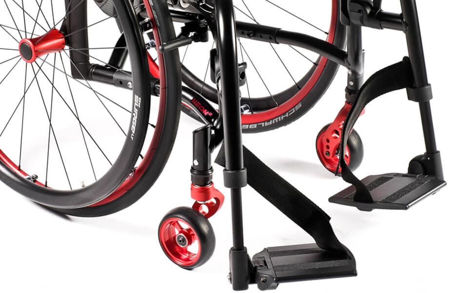 Practical portability with swing away footrests